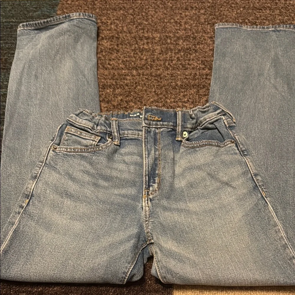 Old Navy Boot Cut Adjustable Waist Light Blue Jeans Girls 14